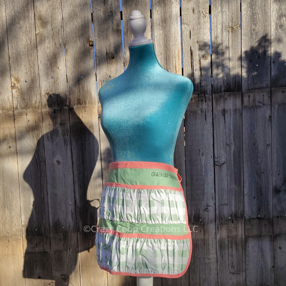 Coral & Green Egg Collector Apron