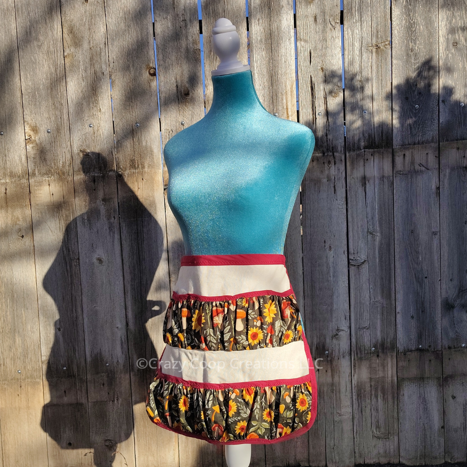 Toadstools & Sunflowers Egg Collectors Apron