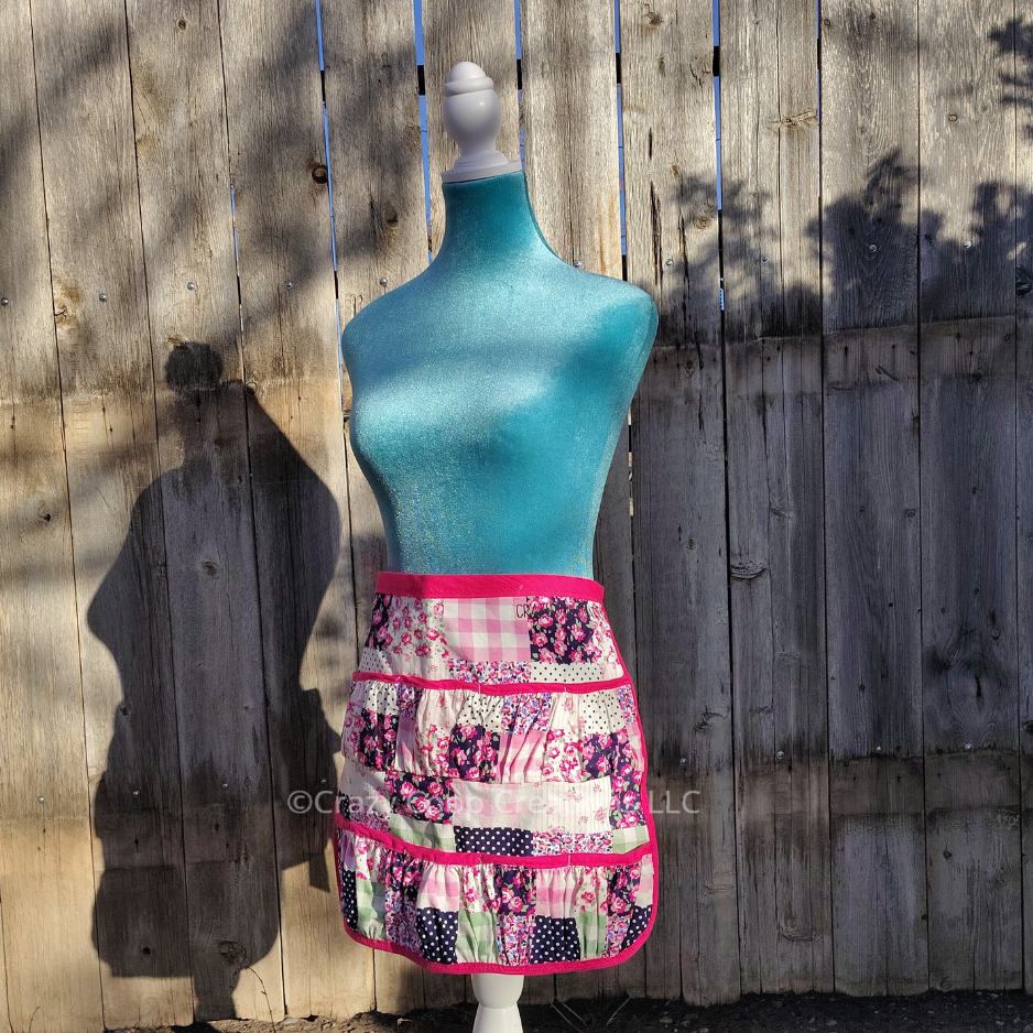 Pink Patchwork Egg Collector Apron
