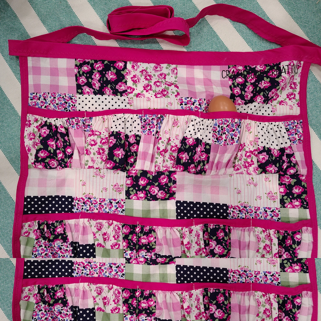 Pink Patchwork Egg Collector Apron